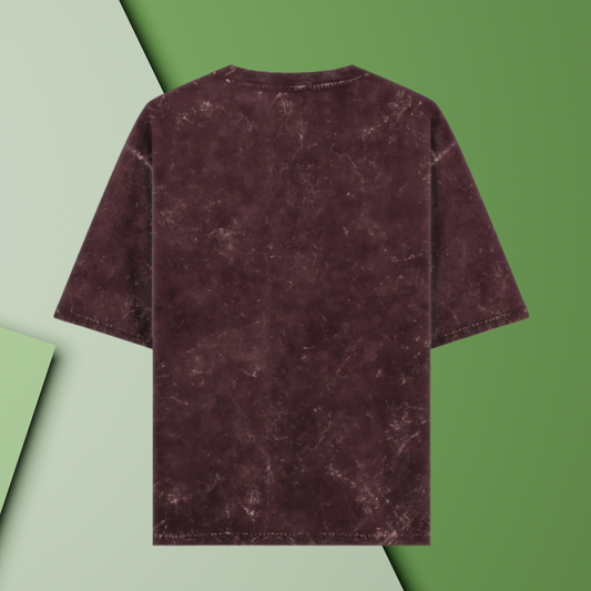 Maroon Acid Washed Oversized T-Shirt