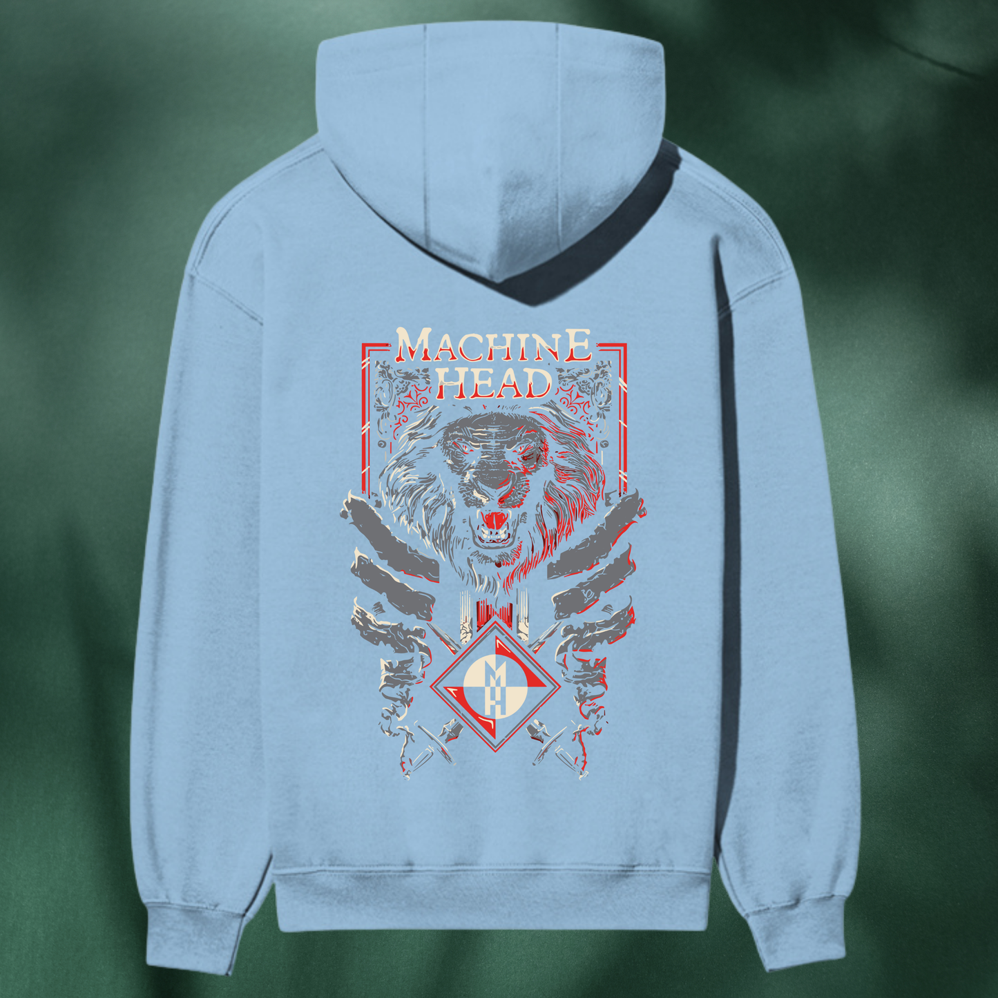 “Machine Head Premium Graphic Hoodie – Fierce Lion Edition”