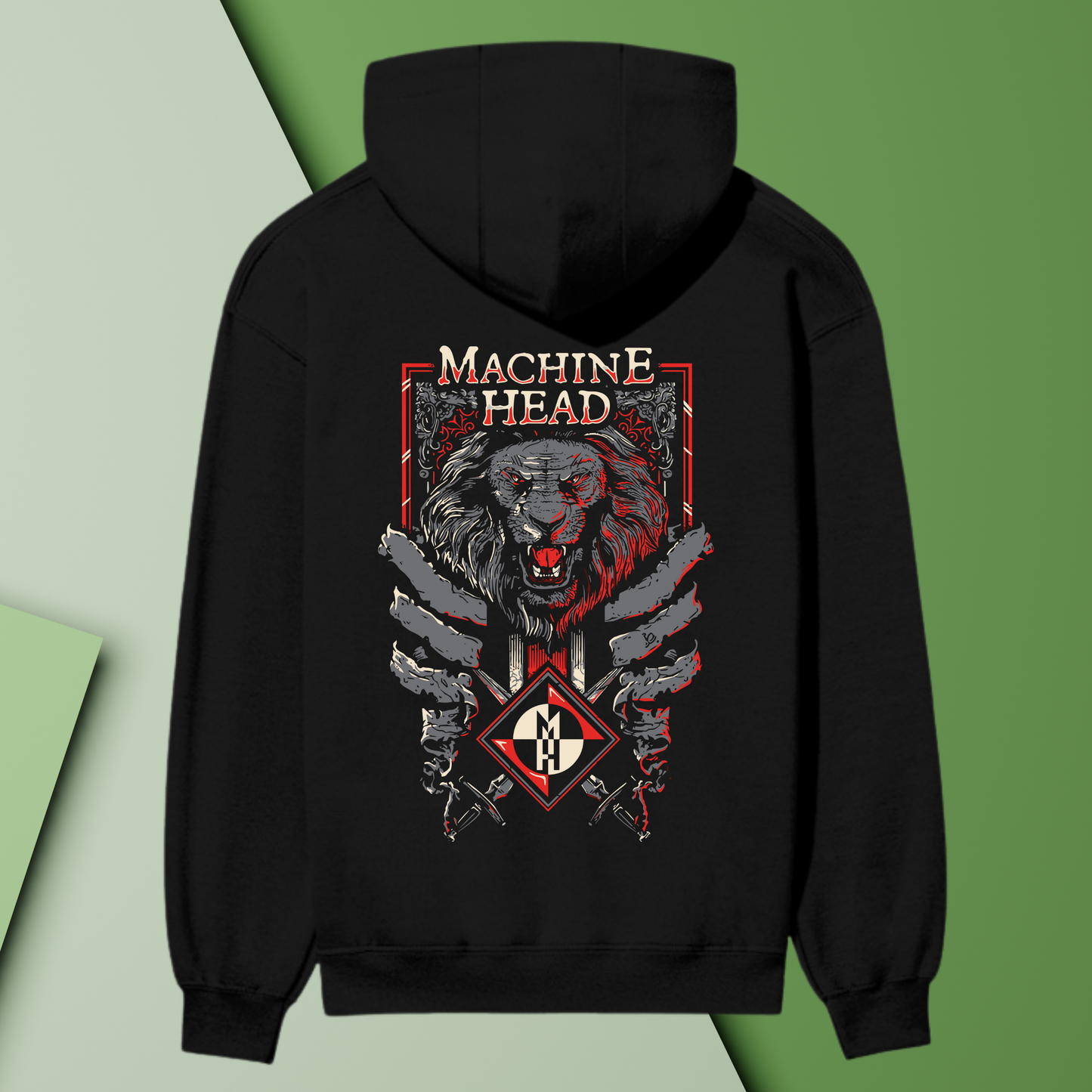 “Machine Head Premium Graphic Hoodie – Fierce Lion Edition”