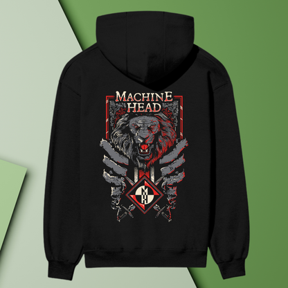 “Machine Head Premium Graphic Hoodie – Fierce Lion Edition”