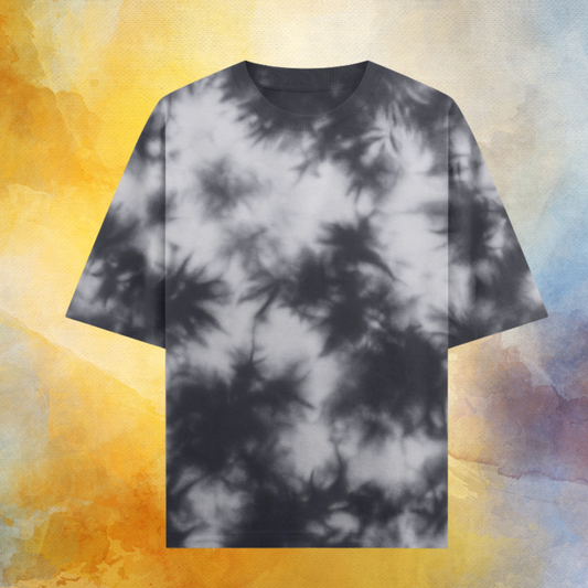 White Black Tie Dye Oversized T-Shirt