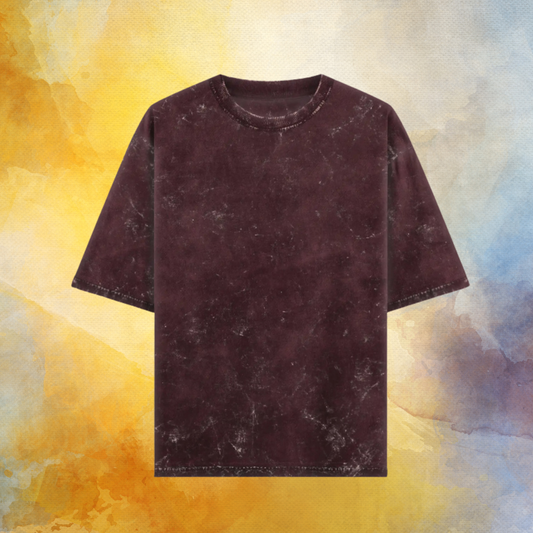 Maroon Acid Washed Oversized T-Shirt