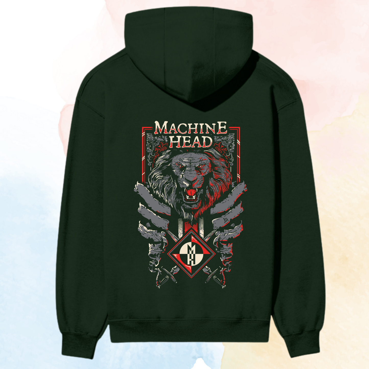 “Machine Head Premium Graphic Hoodie – Fierce Lion Edition”