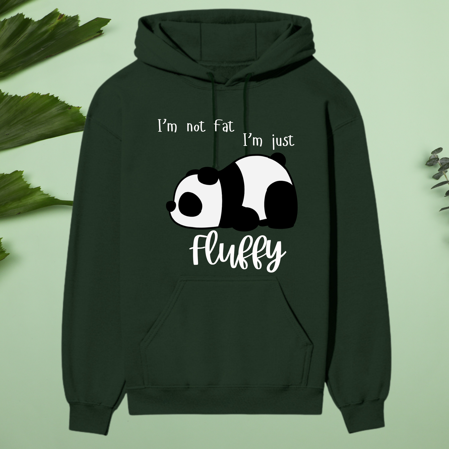 “I’m Not Fat, I’m Just Fluffy” Premium Hoodie – Cute Panda Edition 🐼