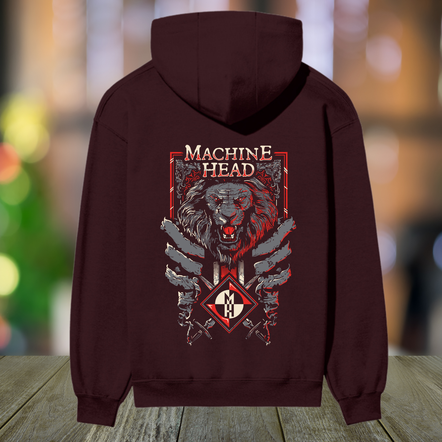 “Machine Head Premium Graphic Hoodie – Fierce Lion Edition”