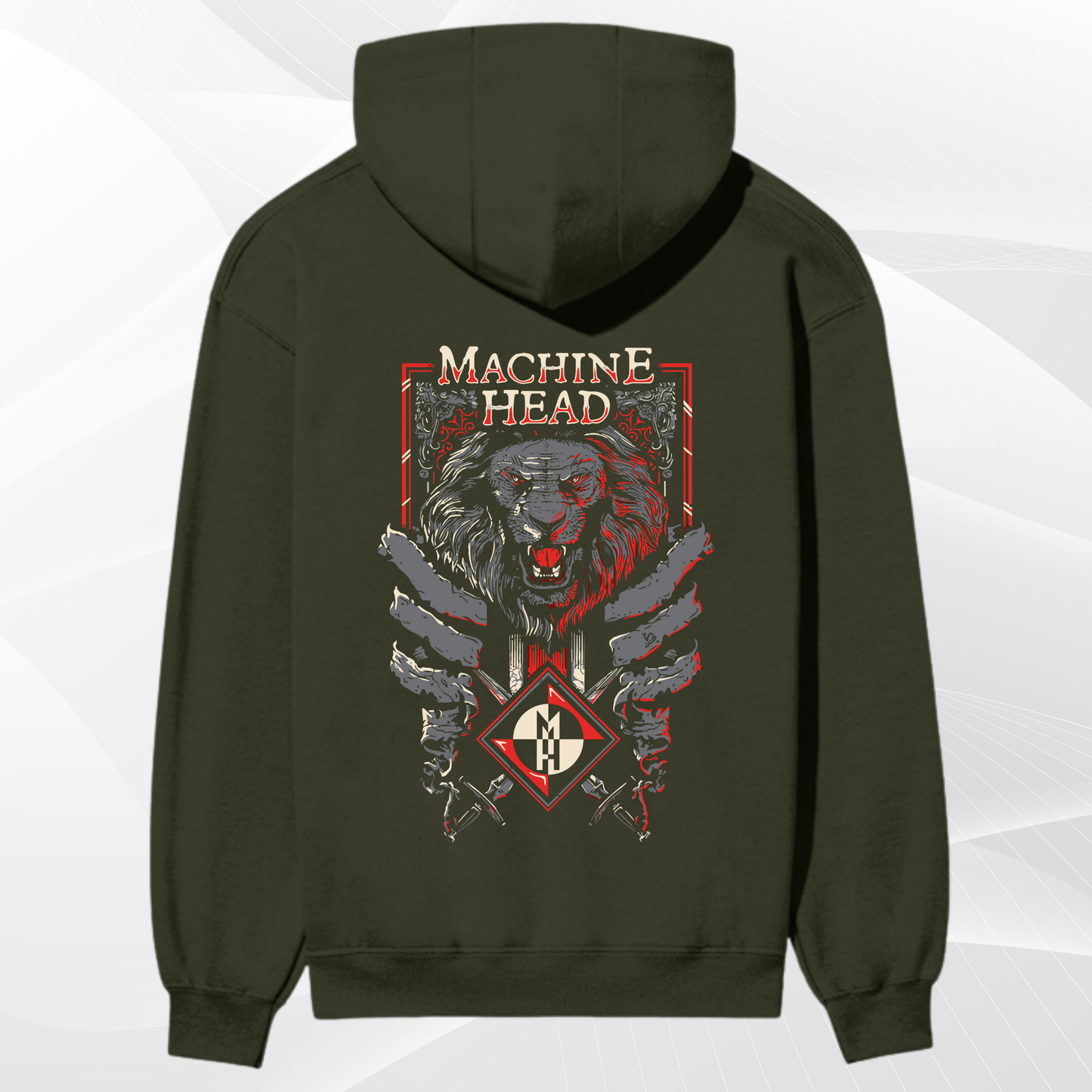 “Machine Head Premium Graphic Hoodie – Fierce Lion Edition”