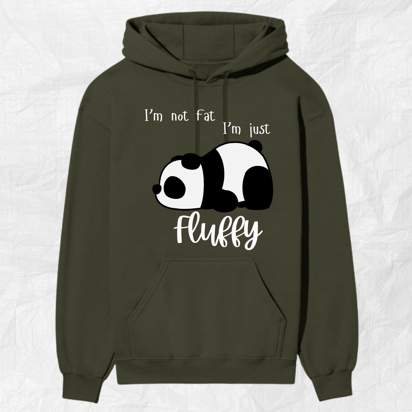 “I’m Not Fat, I’m Just Fluffy” Premium Hoodie – Cute Panda Edition 🐼