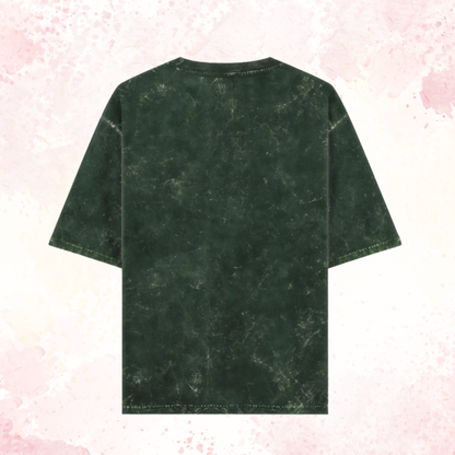 Bottle Green Washed Oversized T-Shirt