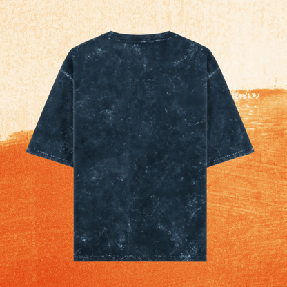 Navy Blue Acid Washed Oversized T-Shirt