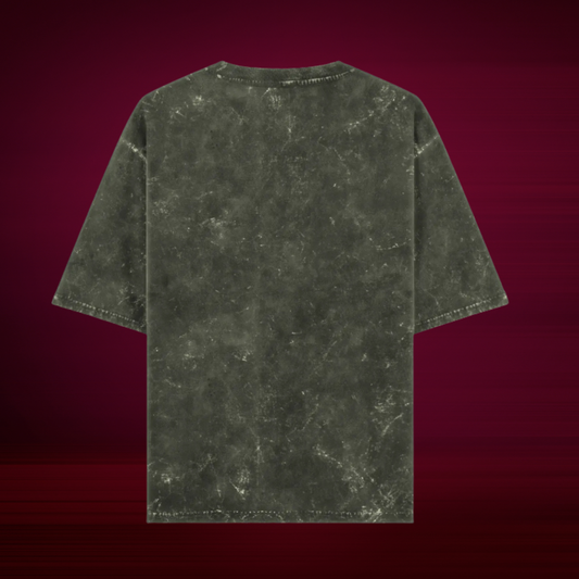 Olive Green Acid Washed Oversized T-Shirt