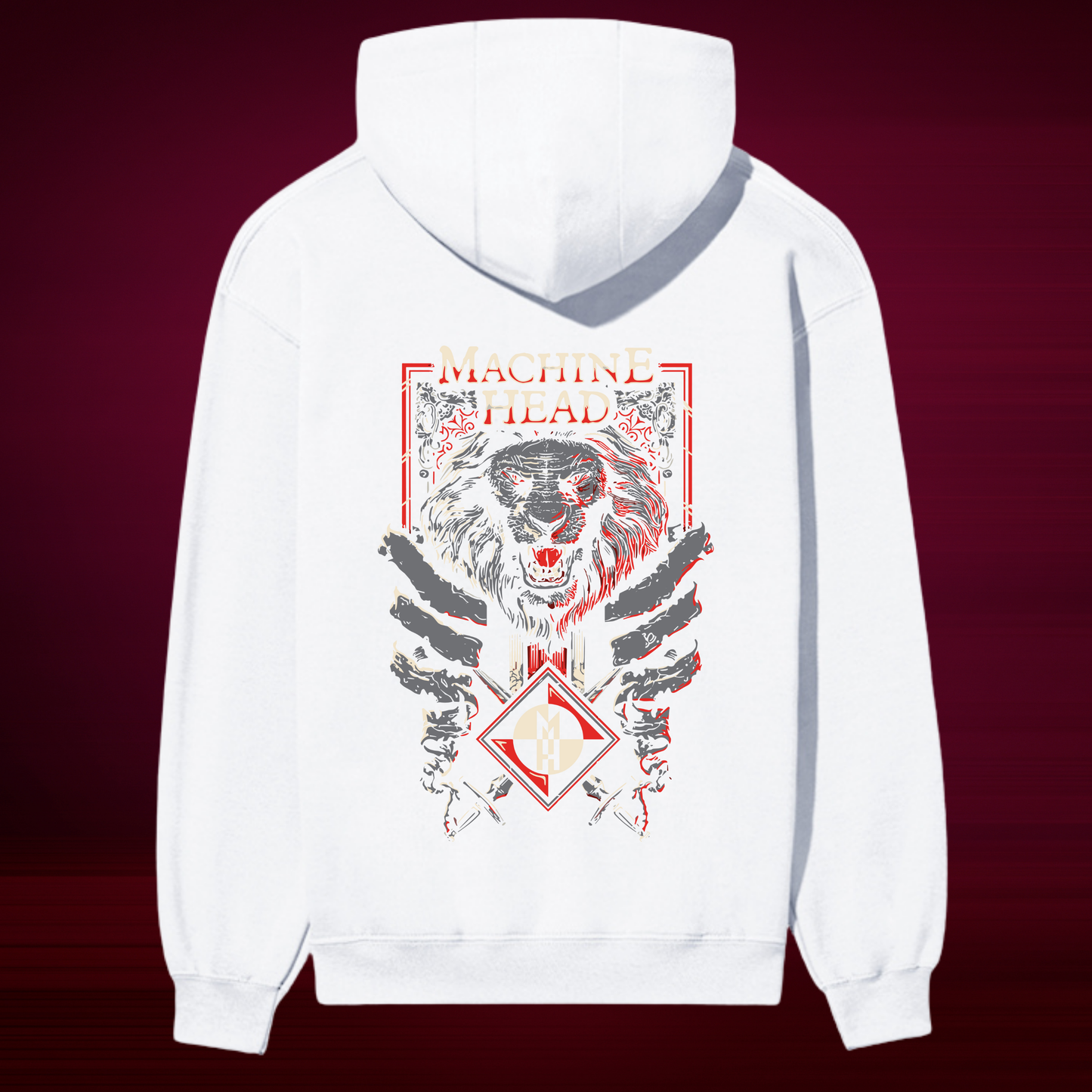 “Machine Head Premium Graphic Hoodie – Fierce Lion Edition”