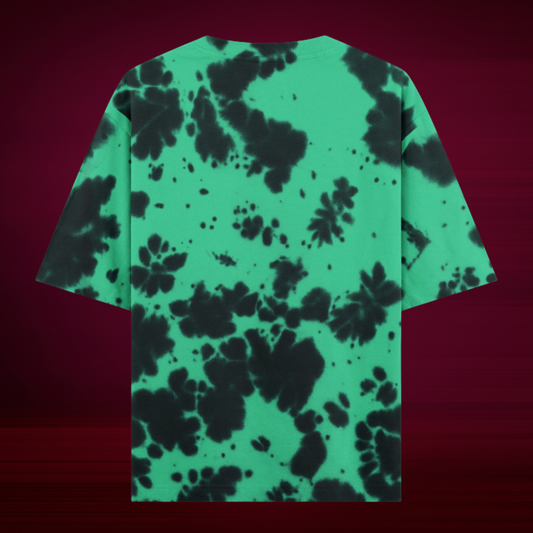 Green Black Tie Dye Oversized T-Shirt