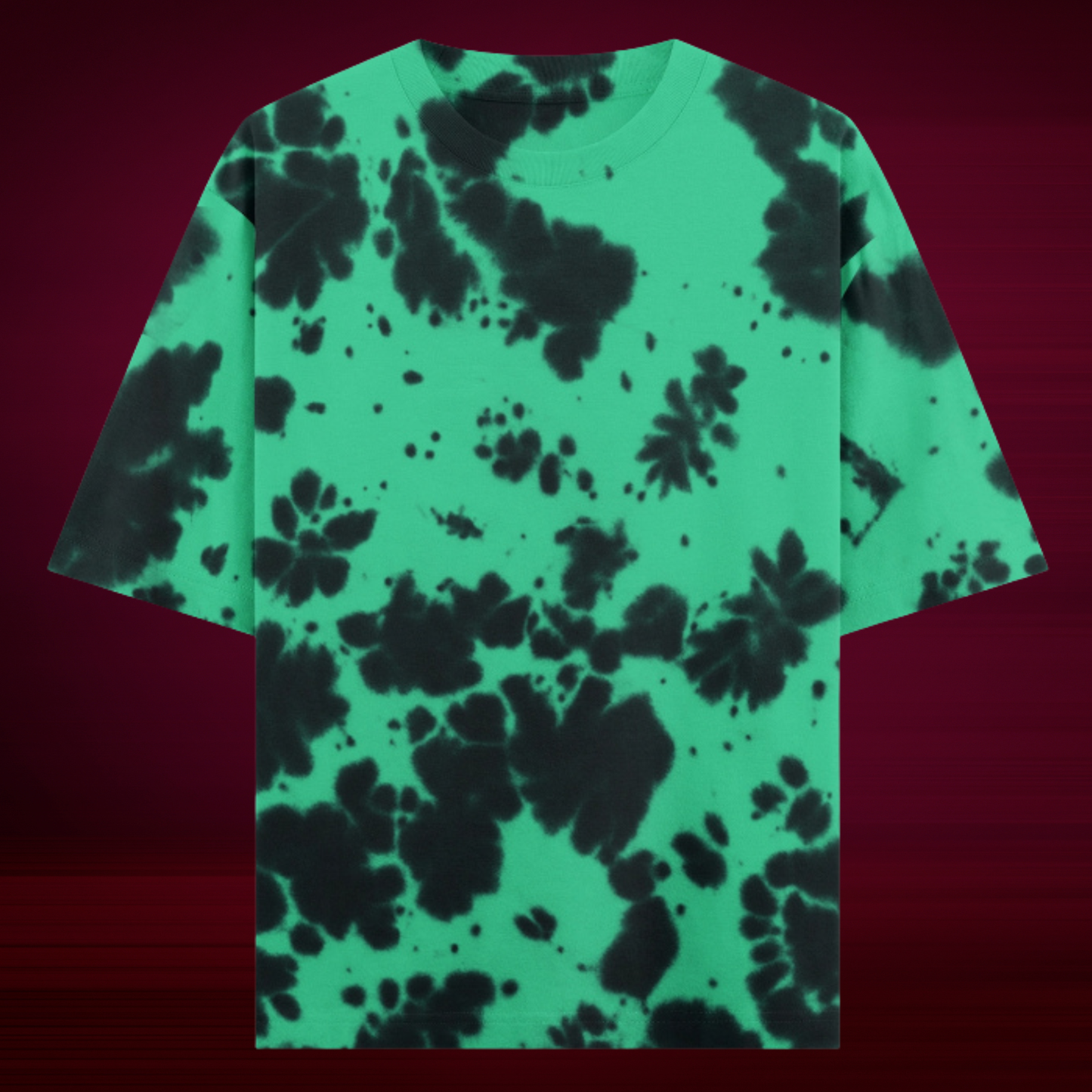 Green Black Tie Dye Oversized T-Shirt