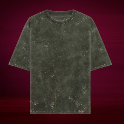 Olive Green Acid Washed Oversized T-Shirt